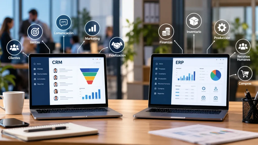 Diferencia entre CRM y ERP: funciones, ventajas y cómo se complementan